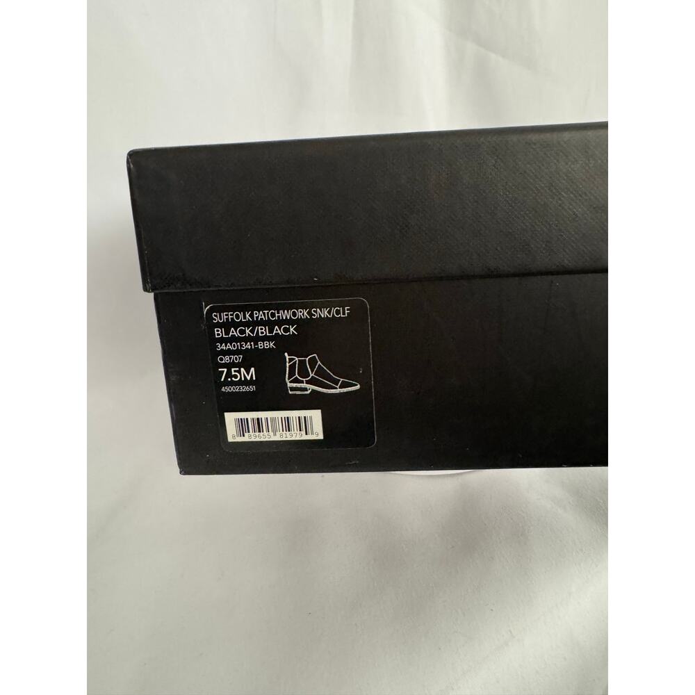 Coach Suffolk Patchwork Leather Ankle Boots Black 7.5 Chelsea NIB - Picture 4 of 14